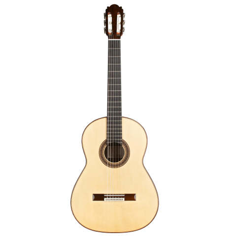 The front of a 2012 Bernd Martin classical guitar made of spruce and CSA rosewood
