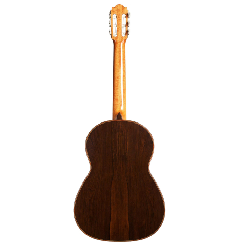 The back of a 2012 Bernd Martin classical guitar made of spruce and CSA rosewood
