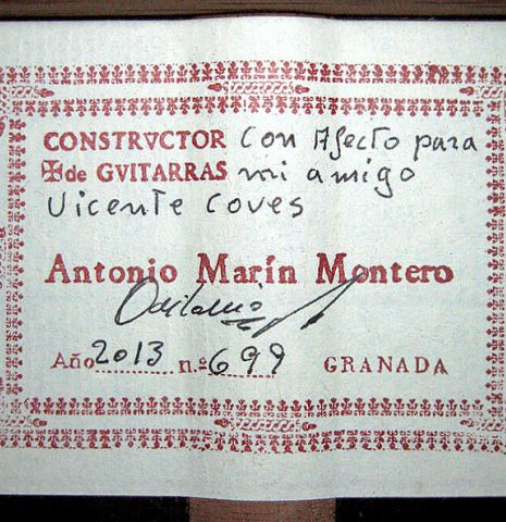 2013 Antonio Marin Montero CD/IN