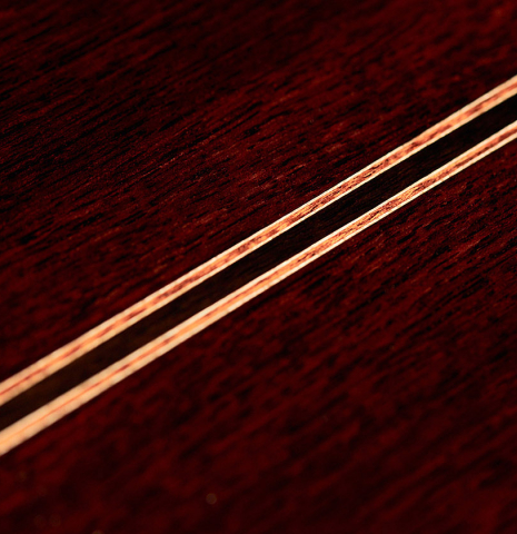 Indian rosewood two-piece back of a 2022 Daniele Marrabello guitar