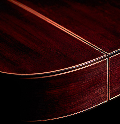 two-piece back and sides  made of Indian rosewood of a 2022 Daniele Marrabello guitar