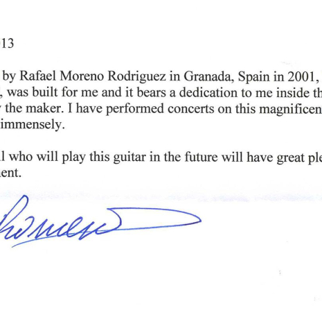 2001 Rafael Moreno Rodriguez "Sueno" SP/CSAR (ex Pepe Romero)