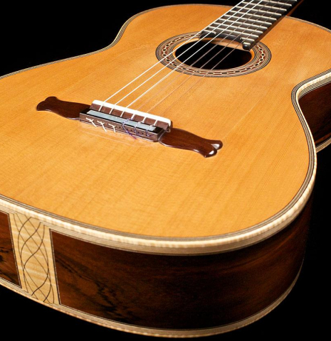 This is the top and sides of a 2002 Rafael Moreno Rodriguez "Sueno" classical guitar made with cedar and CSA rosewood