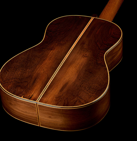 The back and sides of a 2019 Stefan Nitschke "Romanillos" classical guitar made of spruce and CSA rosewood