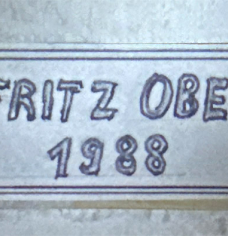 The label of a 1988 Fritz Ober "7-Course Renaissance Lute" made of spruce and yew