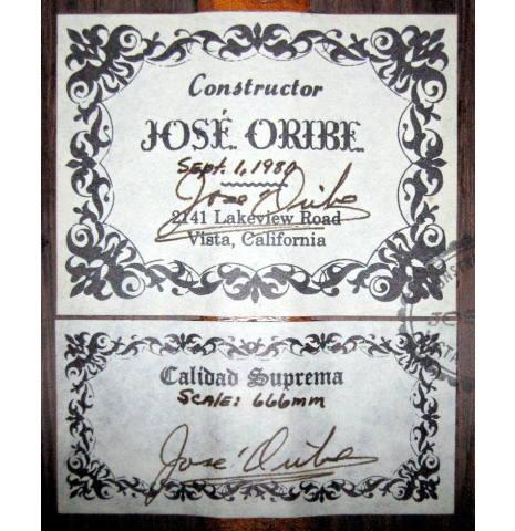 1980 Jose Oribe &quot;Calidad Suprema&quot; SP/CSAR