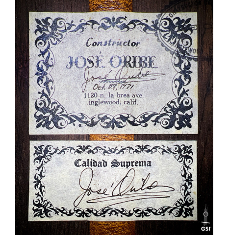 1971 Jose Oribe &quot;Calidad Suprema&quot; CD/CSAR (ex Angel Romero)