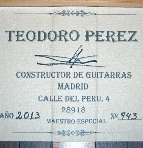 2013 Teodoro Perez "Especial" CD/CSAR