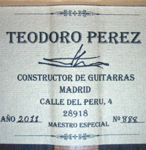 2011 Teodoro Perez "Especial" CD/CSAR