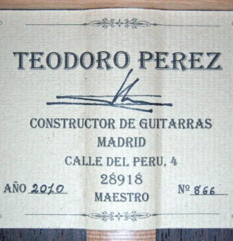 2010 Teodoro Perez "Maestro" CD/AR