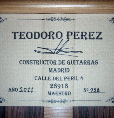 2011 Teodoro Perez "Maestro" CD/AR