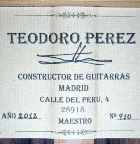2012 Teodoro Perez "Maestro" CD/AR