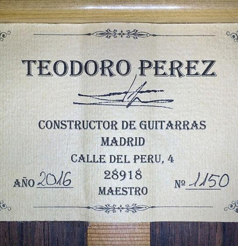 2016 Teodoro Perez "Maestro" SP/AR