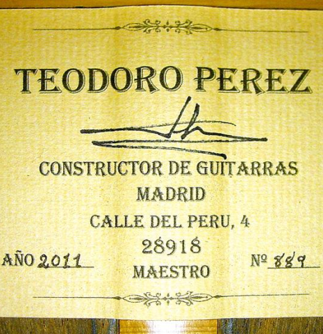 2011 Teodoro Perez "Maestro" SP/AR