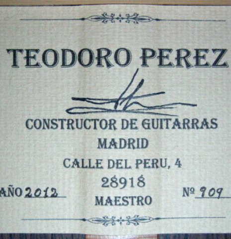 2012 Teodoro Perez "Maestro" SP/CSAR