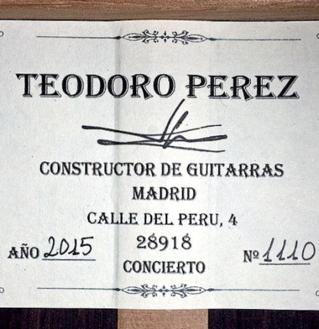 2015 Teodoro Perez "Concierto" CD/IN