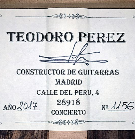 2017 Teodoro Perez "Concierto" CD/IN