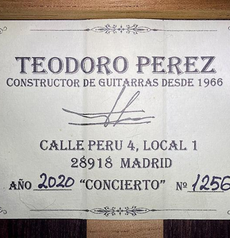 2020 Teodoro Perez "Concierto" CD/IN