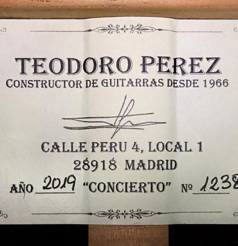 2019 Teodoro Perez "Concierto" SP/IN