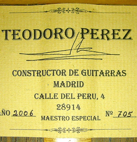 2006 Teodoro Perez "Especial " SP/AR