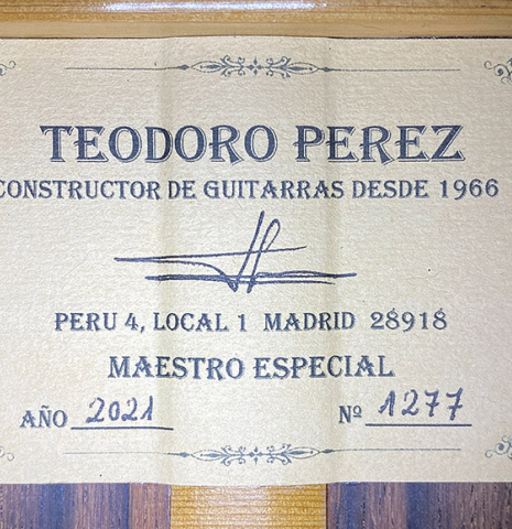 2021 Teodoro Perez "Especial" SP/AR
