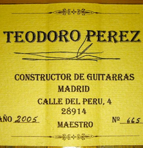 2005 Teodoro Perez "Maestro" SP/AR