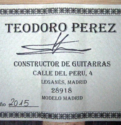 2015 Teodoro Perez "Madrid" CD/IN