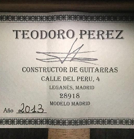 2013 Teodoro Perez "Madrid" CD/IN
