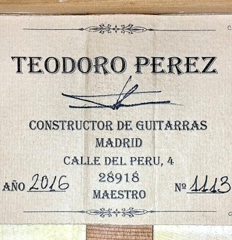 2016 Teodoro Perez "Maestro" SP/MP
