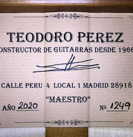 2020 Teodoro Perez "Maestro" SP/MP