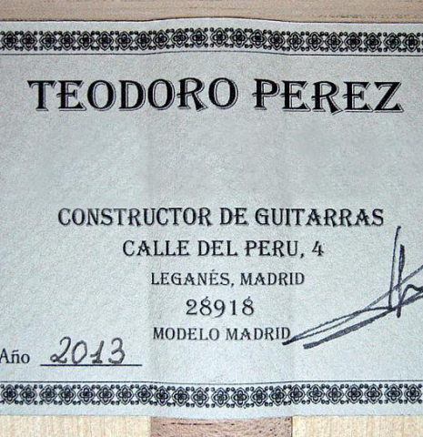 2013 Teodoro Perez "Madrid" SP/CY
