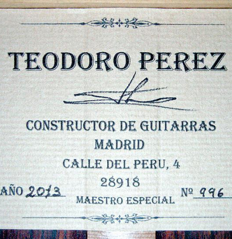 2013 Teodoro Perez "Especial" SP/CO