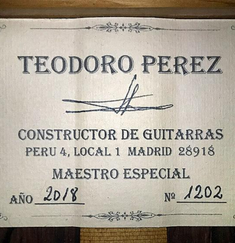 2018 Teodoro Perez "Especial Maple" SP/CO