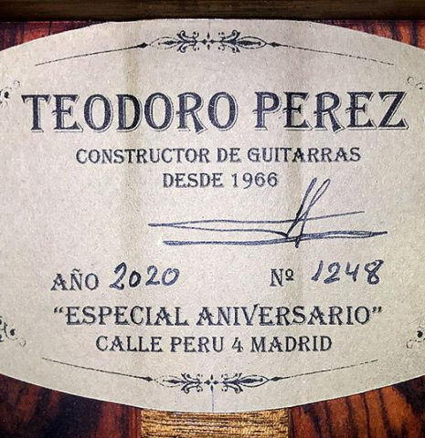 2020 Teodoro Perez &quot;Especial Aniversario&quot; SP/CO