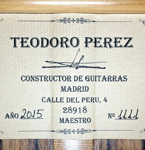 2015 Teodoro Perez "Maestro" SP/PF