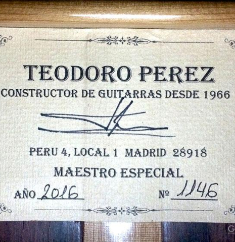 2016 Teodoro Perez "Especial Maple" CD/CSAR