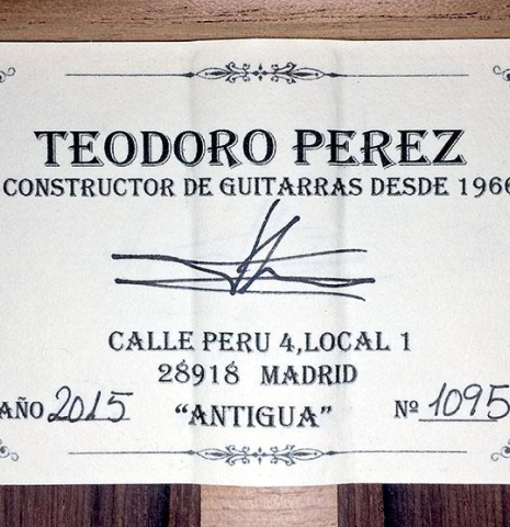 2015 Teodoro Perez "Antigua" SP/AR
