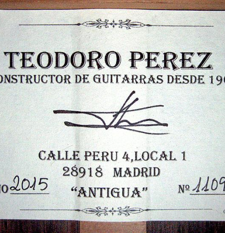 2015 Teodoro Perez "Antigua" SP/AR