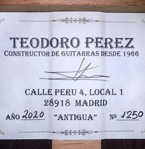 2020 Teodoro Perez "Antigua" SP/AR