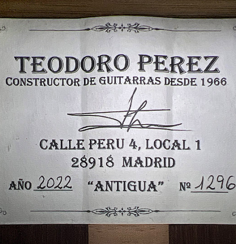 2022 Teodoro Perez &quot;Antigua&quot; SP/AR