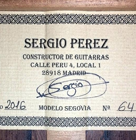 2016 Sergio Perez &quot;Segovia&quot; CD/AR