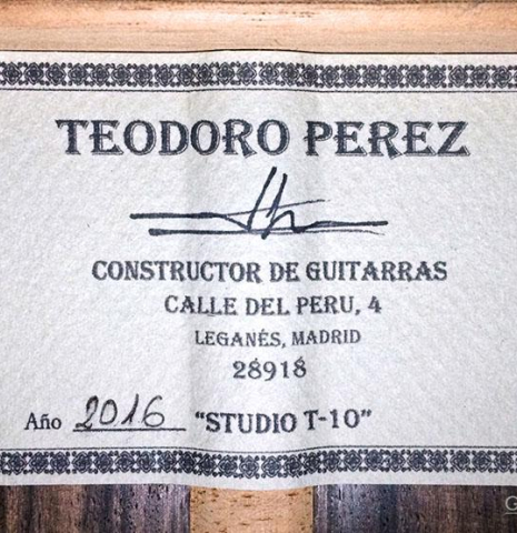 2016 Teodoro Perez "Studio T-10" SP/IN