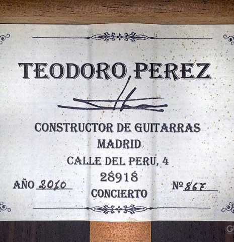 2010 Teodoro Perez "Concierto" CD/IN