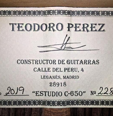 2019 Teodoro Perez "Estudio C-650" CD/IN