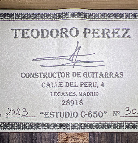 2023 Teodoro Perez "Estudio C-650" CD/IN