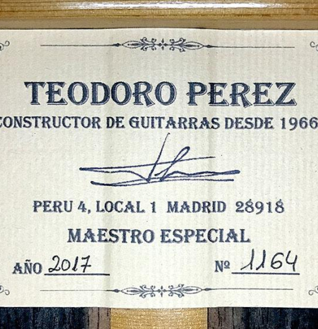 2017 Teodoro Perez "Especial" SP/AE