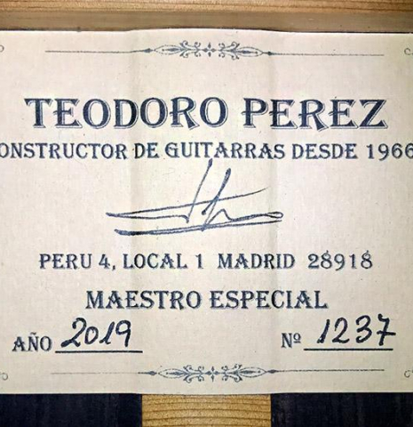 2019 Teodoro Perez "Especial" SP/AE