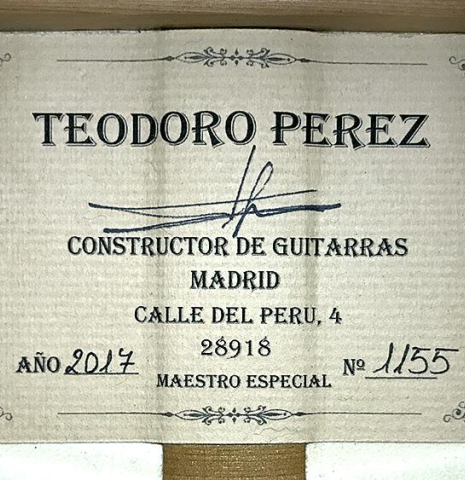 2017 Teodoro Perez "Especial" CD/IM