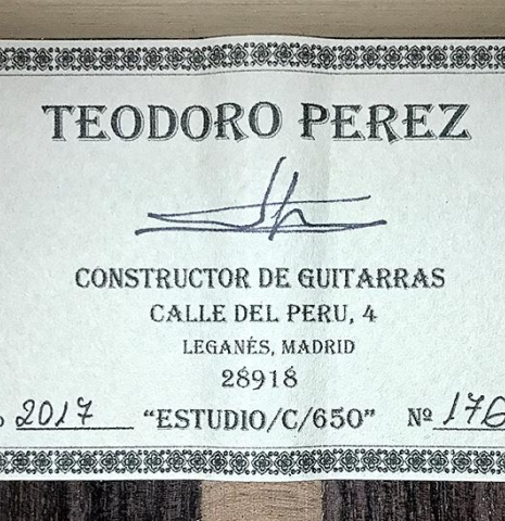 2017 Teodoro Perez "Estudio C-650" SP/IN