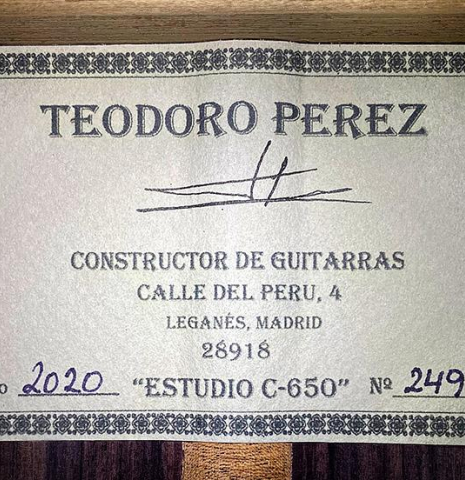 2020 Teodoro Perez "Estudio C-650" SP/IN